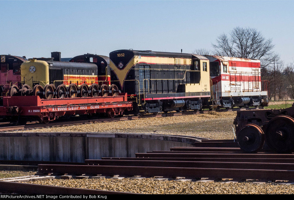 Some first generation diesels out in the yard.  Fairbanks Morse and Alco 